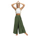 pantalones de yoga con abertura en la pierna ancha casuales de color sólido NSMID128672