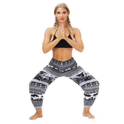Pantalones De Yoga Sueltos Con Estampado De Estilo Étnico Multicolores NSMID128675