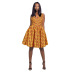 Print sleeveless Backless Multi-Wear Short Dress NSMID128677