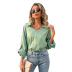 breasted solid color long-sleeved loose shirt NSGYX128694