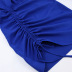 drawstring long sleeve v neck slim solid color dress NSSQS128725