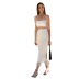 Sling Feather high waist slim solid color Satin vest and skirt Suit NSSQS128727