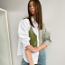 stitching long sleeve loose contrast color shirt NSSQS128729