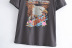 camiseta de manga corta con cuello redondo y estampado de cabeza de águila NSAM128732