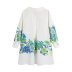 v neck long sleeve lapel loose Flower Print Dress NSAM128744