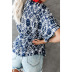 loose flower print short-sleeved pullover V-neck top NSLZ128799