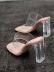 pvc transparent square head one-word belt high-heeled slippers NSHYR128810