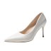 shallow mouth pointed solid color patent leather stiletto shoes NSHYR128812