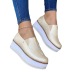 zipper round toe thick bottom casual color matching shoes NSHYR128817