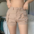High Waist Pocket slim Solid Color Shorts NSKAJ128833