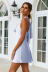 solid color satin backless strap halter neck dress NSMID128845