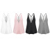 solid color V-neck backless lace stitching Y-shaped back tank top NSMID128854
