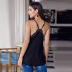 V-neck stitching sling loose solid color lace vest-multicolor NSQSY128883