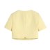 solid color short sleeve single-breasted crop coat NSLQS128931
