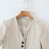 striped short-sleeved crop suit jacket NSLQS128932