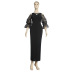 plus size Lantern Sleeve off-shoulder slit solid color mesh commuting Haute Couture evening dress NSFH128971