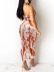 Printed Backless hanging neck slim low-cut Dress NSHFH128984
