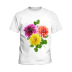 Camiseta suelta con estampado de flores y cuello redondo de talla grande NSLBT129229