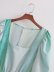 low-cut puff sleeve high waist hollow tie dye dress NSAM129010