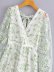 vestido de malla floral bordado con cordones sin espalda con cuello en V y manga larga NSAM129034