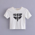letter Insects print round neck short-sleeved T-shirt NSAM129041