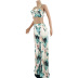 tie-dye wrapped chest camisole and wide leg pants two-piece set NSJZH129044