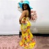 vestido hueco con tiras huecas en la espalda con estampado floral NSJZH129052