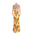 floral printing hollow strap back hollow dress NSJZH129052