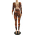 tie-dye printed straps tight-fitting hollow out jumpsuit NSJZH129055