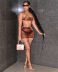 mesh see-through camisole and high waist short skirt two-piece set NSJZH129057
