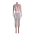 see-through mesh camisole and high waist skirt two-piece set NSJZH129058