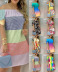 Print one-word collar short sleeve slim Dress-Multicolor NSSRX129070