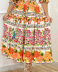 one-word shoulder large swing short sleeve flower print dress NSSRX129101