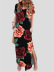 print short sleeve loose slit long Dress NSSRX129104