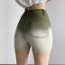 Gradient Stretch High Waist slim denim Shorts NSGXF129110