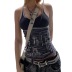 contrast color stitching print camisole NSGXF129113