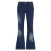 embroidery stars flared low-waisted wide-leg jeans NSGXF129124