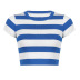 round neck short-sleeved striped crop T-shirt NSGXF129139