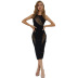 sleeveless slit backless solid color see-through commuting Haute Couture evening dress NSFH129172