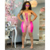 tube top lace-up tight color matching jumpsuit NSFH129175