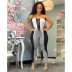tube top hollow tight lace-up color matching jumpsuit NSFH129177
