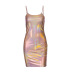 sling slim low-cut backless bright color dress NSLKL129206