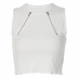 zipper solid color slim sleeveless round neck vest NSLKL129216
