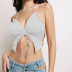 solid color drawstring hanging neck butterfly camisole NSYAF129218