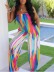 color printing tube top wide-leg jumpsuit NSHFH129242
