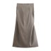 high waist slim slit knotted solid color skirt NSAM129251