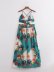 cross sling backless wrap chest lace-up flower print dress NSAM129255