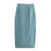 falda de color sólido con abertura estrecha y cintura alta anudada NSAM129257