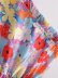single-shoulder long sleeve slim floral print satin dress NSAM129258