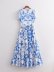 print lace-up sleeveless round neck large swing dress NSAM129260